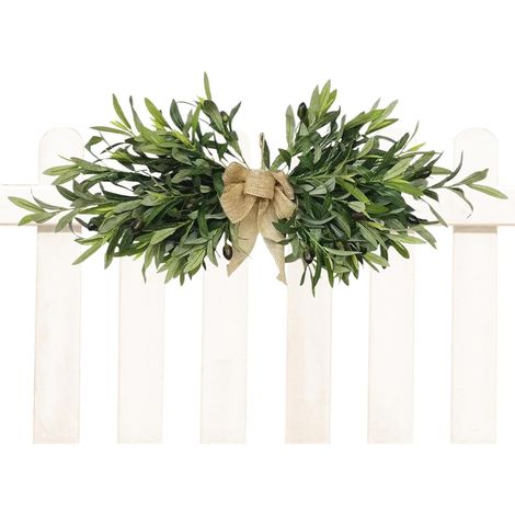 Couronne De Porte En Feuilles D' Décoration De Fête Pour Fenêtre Et Mur Feuillage Artificiel Branche d' Couronne Verte Murale Pour Arche De Mariage, Décoration Intérieur Et Extérieur (1/5)