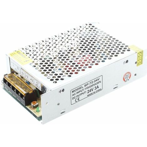 Transformateur adaptateur secteur SODIAL(R) AC 110/220V 24VDC 3A 72W pour ruban LED flexible (1/5)