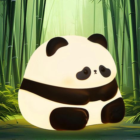 Veilleuse Panda, Lampe de chevet Intensité variable en silicone pour bébé, souple, Portable, Contrôle tactile, Rechargeable (1/5)