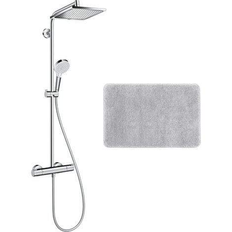 Hansgrohe Colonne de douche Crometta E 240 EcoSmart + cadeau gratuit tapis de salle de bain, gris (27281000-DSE) (1/5)