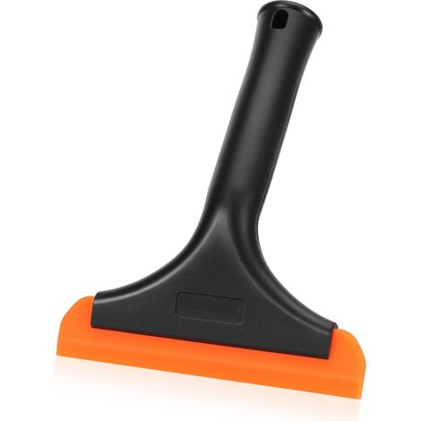 Petite raclette de douche en silicone - pour portes vitrées/fenêtres/miroirs/voiture + Design mini, compact et flexible pour salle de bain/voiture