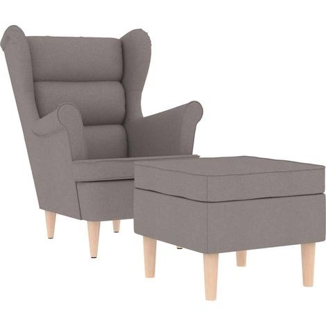 Maison Exclusive - Sessel mit Fußhocker Taupe Stoff