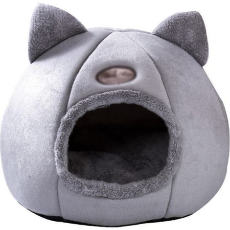 Cesta cálida para gatos, nido acogedor y confortable para el invierno, tienda de campaña semicerrada para que duerman los gatos y perros domésticos. (1/5)