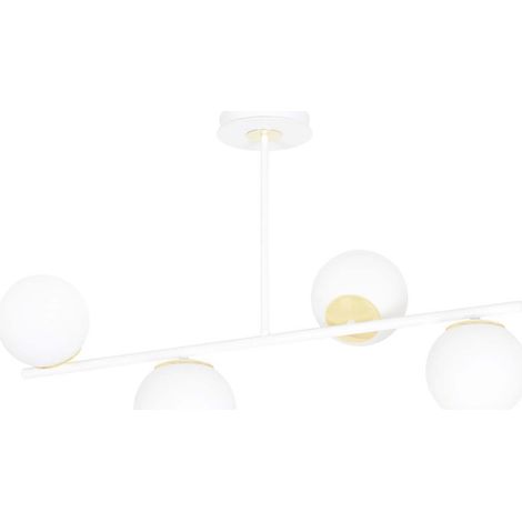 Plafoniera Contemporaneo Vishnu Acciaio Bianco 4 Luci E14 Ip20 (1/5)