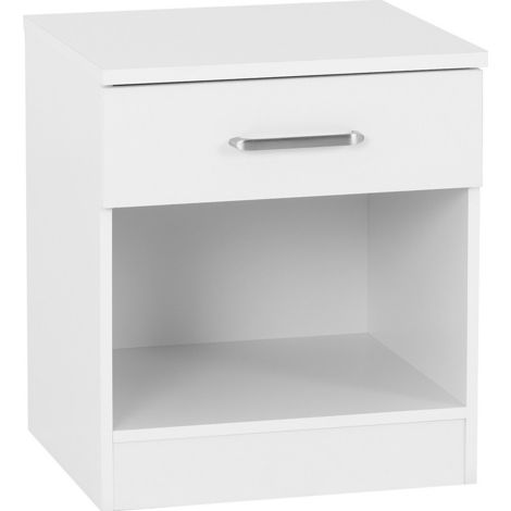 Dakota 1 Drawer Bedside - L36 x W40 x H46 cm - White
