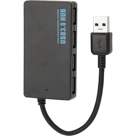 Concentrateur USB 3.0 4 Ports avec Alimentation Externe, Hub USB Noir pour Ordinateur Portable, Transfert Haut Débit 5Gbps (1/5)