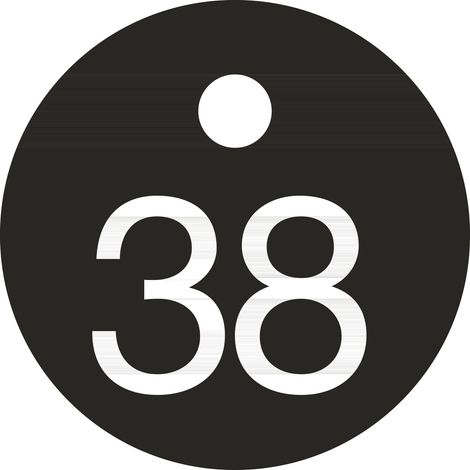 Schlüsselnummer - ø 25, Nummer 38, Aluminium schwarz eloxiert