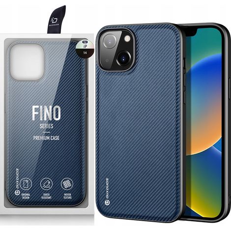 Custodia Dux Ducis Fino con cover in nylon per iPhone 14 Plus, colore blu. (1/5)