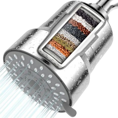 Multi-Flow Shower Filter for Hard Water Bathroom Water Softener Hard Water Filter for Shower Head For well water/truck tank (1/4)