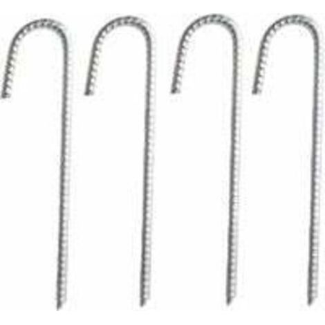 Clous d'armature en forme de crochet en J de 30 cm (12 pouces), paquet de 4, clous d'ancrage au sol, clous robustes pour tentes et plantes, clous antirouille pour toiles de paillage (1/5)