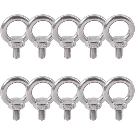 Bardusch-Anneau De Levage 304 Acier Inoxydable Filetage Mâle Boulon À Oeil M5X10 Boulon Vis Machines Épaule Levage de Poids Marin Boulons 10 PCS (1/5)