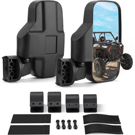Specchietti laterali per UTV adatti alla maggior parte degli UTV con roll-bar da 1,75"/2". (1/4)