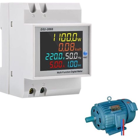 Contatore di energia monofase, contatore elettrico digitale CA 40-300V 100A, contatore elettrico monofase, wattmetro per guida DIN, contatore, watt, kWh, contatore tipo CT (1/5)