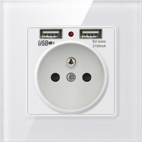 Steckdose mit Dual-USB-Ladegerät – kompatibel mit iPhone/Android – 1 Stück,de