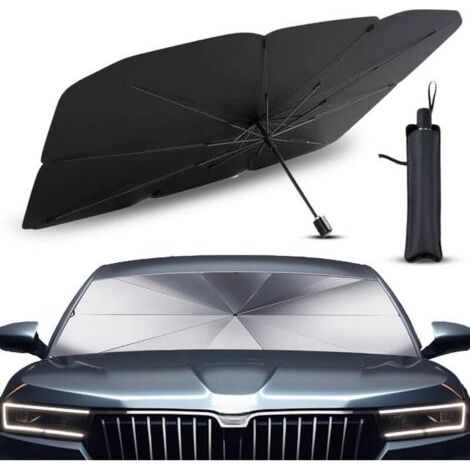 Pare Soleil Voiture Pare Brise Avant,Parapluie Soleil SUV et Camion Pare-soleils pour Pare-Brise Avant Auto résistant aux UV avec axe Rotatif à 360° et revêtement en Titane (1/5)