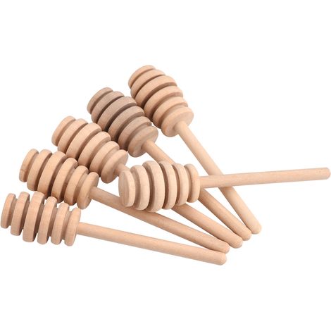 Set 50 pièces bâtons bois maison miel confiture pot doseur récupérateur mélangeur 10,5 cm (1/3)