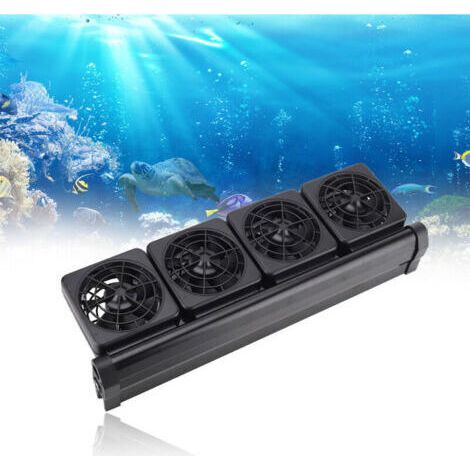 Ventilateur d'aquarium avec 4 ventilateurs, réduction de température 2-4°C, adaptateur inclus, ajustable en angle, vitesses multiples