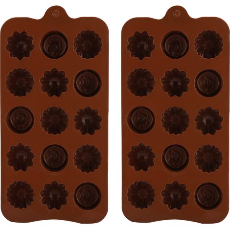 2 Pièces Moule à Gâteau en Silicone 15 Cases en Forme de Fleur, Moule à Chocolat DIY Accessoire de Pâtisserie (1/5)