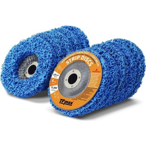 Disques de décapage 10,2 cm pour meuleuse d'angle, lot de 10, bleu (1/5)
