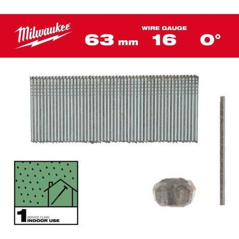 Milwaukee 16G Graffette Argento 63 mm Pacco 2500