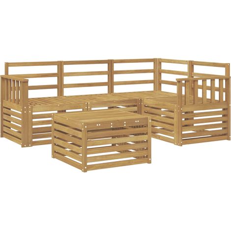 Set di divani da esterno 5 pz Salotto da Giardino Bianco 59 x 59 x 37 cm (1/5)