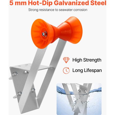 Support de Treuil pour Remorque Bateau Compatible avec Poteaux de Treuil 50,8-76,2 mm, avec Roulettes TPU, Boulons U, Acier Galvani… (1/5)