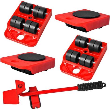 Cric di carico con ruote di trasporto - Acciaio resistente - Set da 5 (1/5)