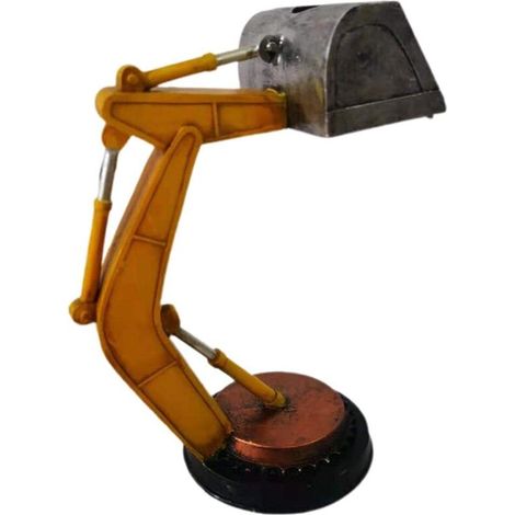 Lámpara de escritorio con diseño industrial de excavadora, luz nocturna LED con forma de excavadora, lámpara de mesilla de noche para la decoración del dormitorio.