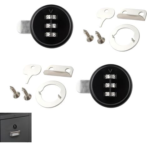 Lot De 2 Serrures À Code De Haute Sécurité Pour Tiroirs, 30mm Lockers Et Boîtes Aux Lettres Serrures En Alliage De Zinc Avec Code Personnalisable, Installation Facile, Verrouillage Robuste Pour Casie (1/5)