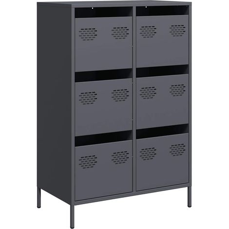 Maison Exclusive - Aparador acero gris antracita 68x39x101,5 cm