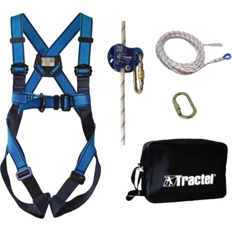 Kit de protection antichute complet pour travaux en hauteur Tractel Bleu M.