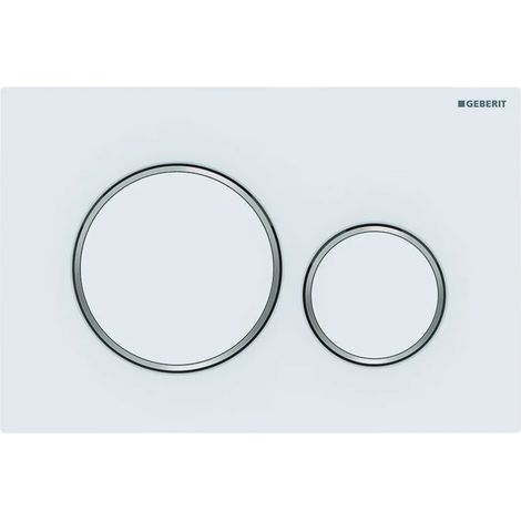 PLACCA DI COPERTURA 2 TASTI SIGMA 20 GEBERIT Bianca opaca -bordi tasti cromo