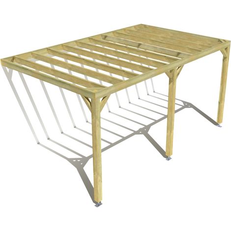 Pergola bois • 5m x 3m • adossée • sens profondeur • livraison comprise (1/3)