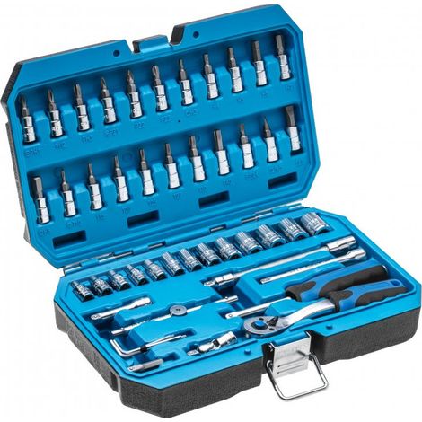 Högert 46-tlg. Werkzeugkoffer-Set aus CrV-Stahl 1/4" (1/4)