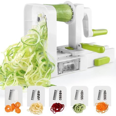 Spiralizer 4 – Lames Spiralizer Légumes Trancheuse En Spirale Biegsame Zucchini-Nudeln, vegetarische Pasta, Spaghetti (1/5)