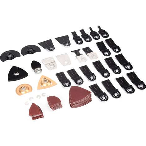 Packung mit 120 multifunktionalen oszillierenden Sägeblättern, langlebigem Schnellwechselzubehör, Schneideset für Metall, Holz und Kunststoff. (1/5)