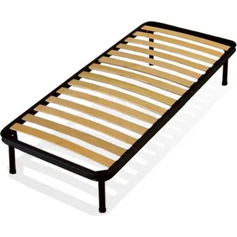 Rete Capri 80x190 en madera h 35 cm, perfil rectangular 50x30 color negro (1/3)