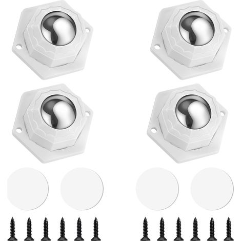 4 Pièces Petite Roulettes pour Meubles, Roulettes Pivotantes Auto-adhésives Charge 200kg, Mini Transfert Roues de Meubles à 360 Degrés de Rangement,Petits Meubles,Poubelles et 12 Vis (1/5)