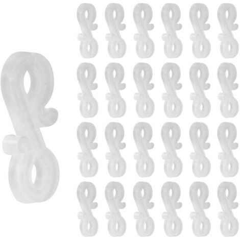 Pack of 100 Translucent Gutter Hooks – Plastic Clips for Outdoor Light Garlands Christmas, Party, Halloween (1/5)