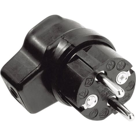 Kalthoff 919171 Fiche coudée à contact de protection caoutchouc 250 V noir IP44