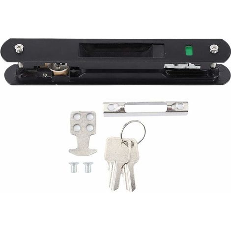 Verrou Baie Coulissante Fermeture - Serrure de Crochet de Fenêtre de Porte Mobile Moderne Simple Seul Face de Verrouillage Pour La Maison Serrure porte Vitree Coulissante Fermeture (Noir)