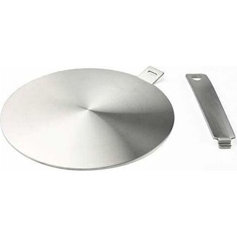 Adaptateur à induction, disque convertisseur pour plaque de cuisson à induction, plaque de diffusion de chaleur avec poignée et base séparables 20 cm (1/4)
