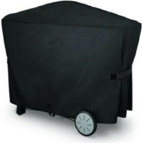 The waterproof cover for Weber Q3000 and Q2000 barbecues, measuring 112.4 x 64.1 x 95.6 cm, is ideal for outdoor use in the garden. (1/5)