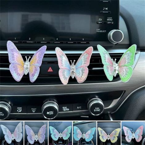 Papillon Décor Mobile - Décoration Intérieure Voiture - Motif Brodé en Alliage Léger - Pour Habitacle Automobile - 1 Pièce (1/5)
