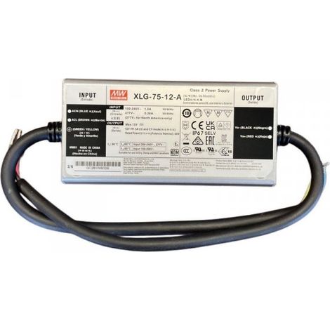 MW MEAN WELL XLG-75-12-A Alimentatore IP67 60W 12V 5A Input 220V 110V