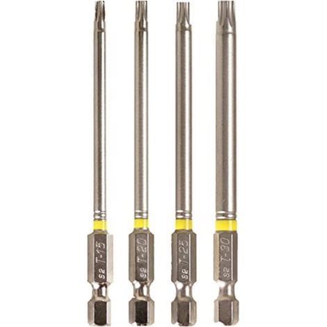 Set d'embouts de visseuse TX 90mm 4 pièces, Argent (1/3)