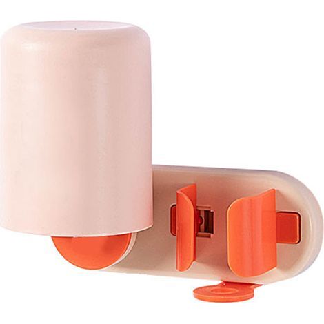 Porte-brosse à dents mural multifonction salle de bain, rangement pour brosses à dents avec gobelet, rose et orange, pour maison (1/5)