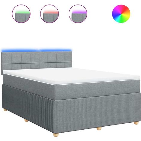 Maison Exclusive - Boxspringbett mit Matratze Hellgrau 140x200 cm