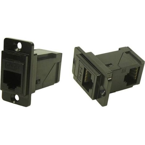Connecteur Mâle À Angle Droit - RJ45 Cat6 - Pour Passage Murale Encastrable - Métal Noir - 1 Pièce