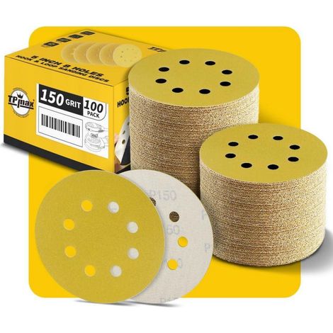 Schleifscheiben 125mm 8Loch 150 Klett Exzenterschleifer P 150 100 Pack (1/5)